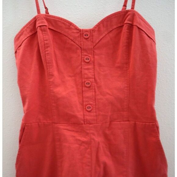 Abercrombie & Fitch Women's Sz S Pink Pull-On Cotton Blend Sleeveless Romper - Picture 4 of 9